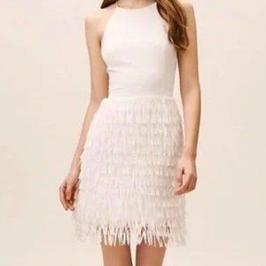 Aidan Mattox Fringe Ivory Dress